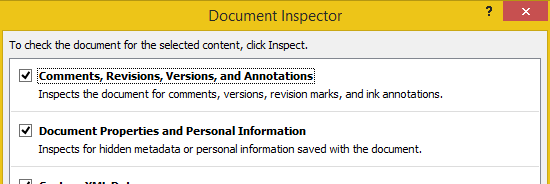 Word2007 Document Inspector